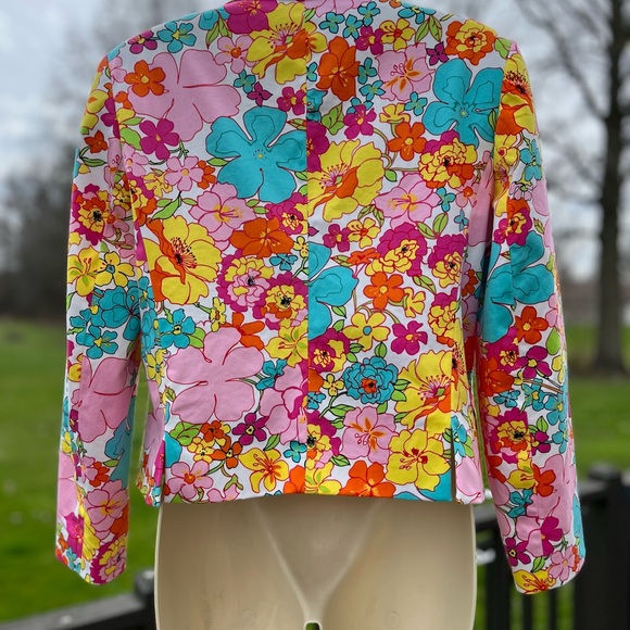 HARVE BENARD BY BENARD HOLTZMAN VIBRANT FLORAL JACKET BLAZER SIZE 10 PETITES - Picture 15 of 15